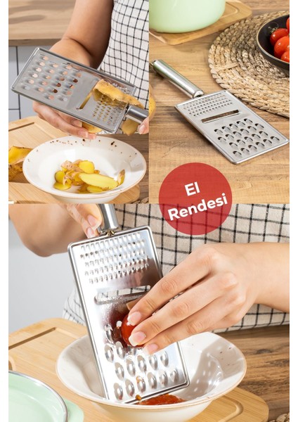 11702 Inox Paslanmaz Çelik El Rendesi Dilimleyici - Küçük Büyük Rende Dilimleme fiyatları