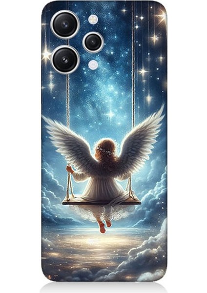 Xiaomi Redmi 12 Uyumlu Yıldızlarla Salıncakta Melek Desenli Silikon Kılıf