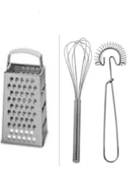 Paslanmaz Çelik Rende + Paslanmaz 2 Li Çırpıcı 2 Li Ikea Mutfak Seti