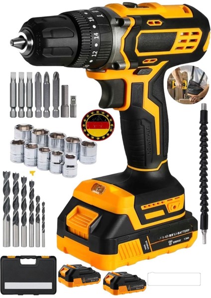 Çift Akülü Titanyum Matkap Vidalama, Güç ve Dayanıklılık Dolu