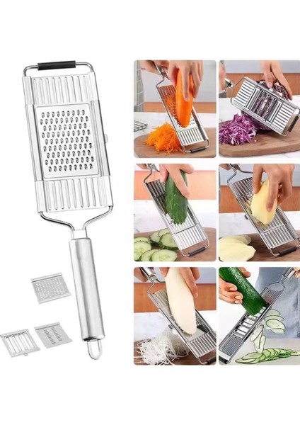 3 Başlıklı Paslanmaz Sebze Dilimleyici – Ergonomik Tutma Kolu & Kaydırmaz Taban! fiyatları
