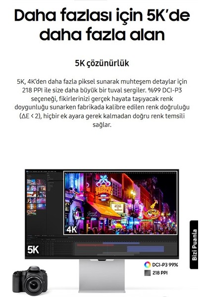 Viewfinity S9 PIXEL, 27"inç 60 Hz 5 ms Kumandalı Slim Monitör-Tv +Kablosuz Klavye 5K(5120 x 2880) LCD Monitör fiyatları