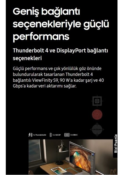 Viewfinity S9 PIXEL, 27"inç 60 Hz 5 ms Kumandalı Slim Monitör-Tv +Kablosuz Klavye 5K(5120 x 2880) LCD Monitör