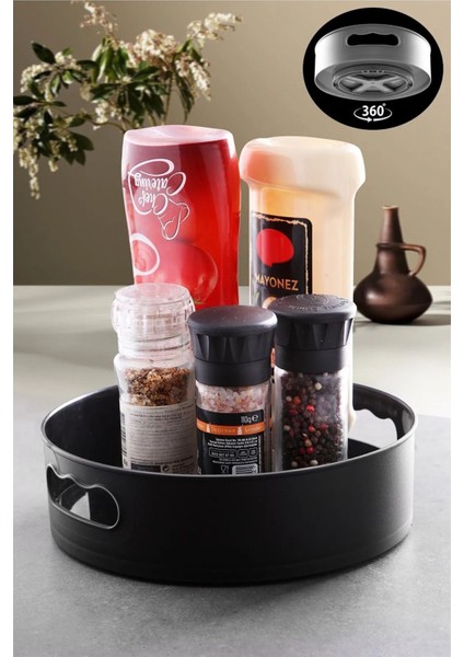 360 Derece Dönen Çok Amaçlı Siyah Organizer Tepsi fiyatları