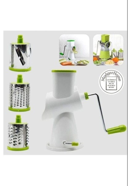 Pratik Paslanmaz Çelik 3 Başlıklı Doğrayıcı Kollu Rende Çevirmeli Doğrayıcı Rende Değirmen Rondo modelleri