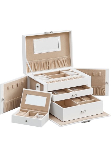 Şık Bej Mücevher Kutusu, Güzel ve Zarif Tasarım, Hediye Alternatifi