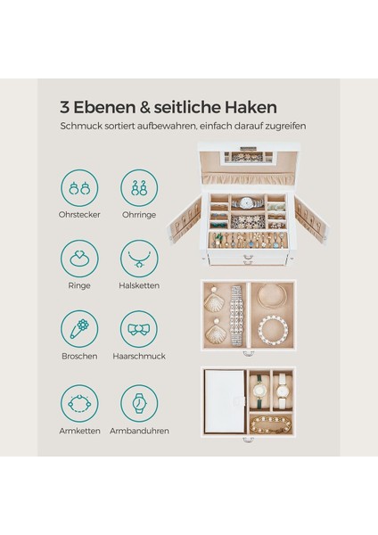 Şık Bej Mücevher Kutusu, Güzel ve Zarif Tasarım, Hediye Alternatifi modelleri