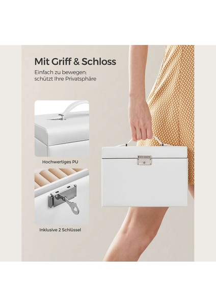 Şık Bej Mücevher Kutusu, Güzel ve Zarif Tasarım, Hediye Alternatifi indirimleri