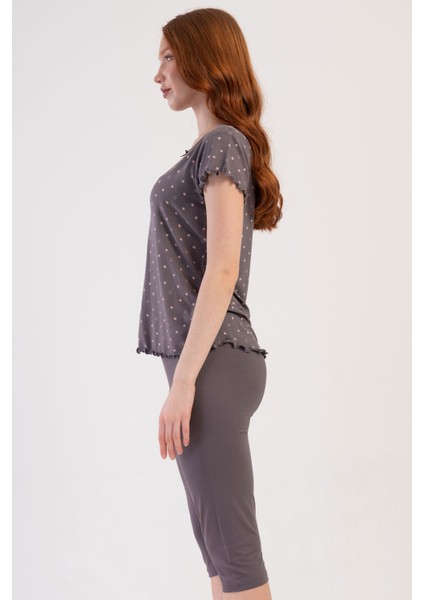Kadın Vıscon Kısa Kol Kaprili Pijama Takım , 409288 fiyatları