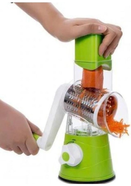 Yeşil Kollu Sebze Doğrama Makinesi 3 Farklı Çelik Bıçak Doğrayıcı Rende Doğrayıcı fiyatları