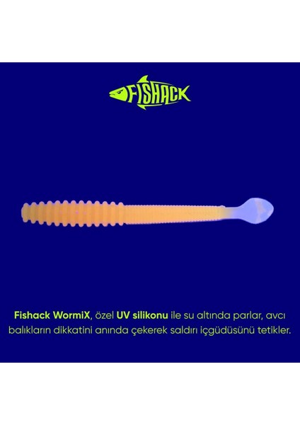 Silikon Sahte Kurt Yem - 2,2g 87MM - Fishack Wormix - Uv Boyalı - Orange fiyatları