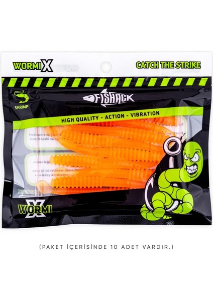 Silikon Sahte Kurt Yem - 2,2g 87MM - Fishack Wormix - Uv Boyalı - Orange fırsatları