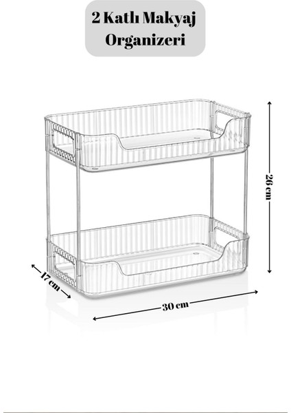 2 Katlı Kristal Çok Amaçlı Makyaj ve Takı Organizeri, Dekoratif Banyo Rafı fiyatları