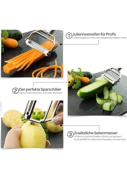 Shopwave Sebze Soyucu, Paslanmaz Çelik 2'si 1 Arada Jülyen Sebze Soyucu Havuç Patates Kavun Aleti modelleri