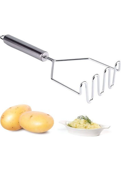 Pratik 25 cm Lüks Paslanmaz Metal Patates Ezici Patates Ezeceği Püre Yapıcı Ezecek Aparat Dayanıklı modelleri