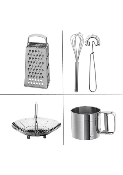 4 Lü Set, Idealısk Rende 2'li Çırpıcı Seti Idealısk Un Eleği Klockren Buharda Sebze Haşlama