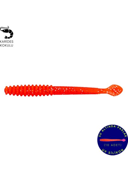 Silikon Sahte Kurt Yem - 2,2g 87MM - Fishack Wormix - Uv Boyalı - Flare