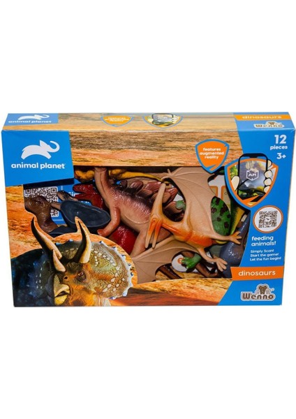 Nessiworld SH-D5903 Kutulu 12 Parça Dinozor Seti - Vardem Oyuncak