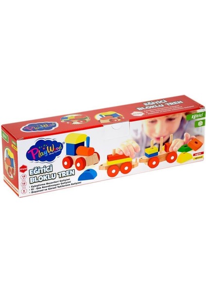 Nessiworld 351-ONY Kutuda Ahşap Eğitici Bloklu Tren