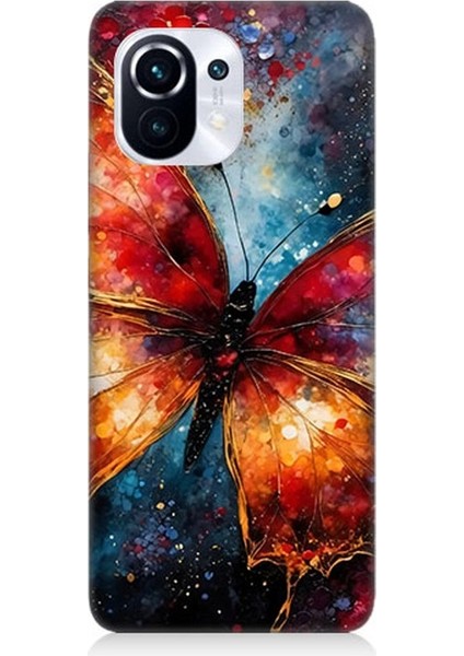 Xiaomi Mi 11 Pro Uyumlu Evrenin Kanatlı Güzelliği Desenli Silikon Kılıf