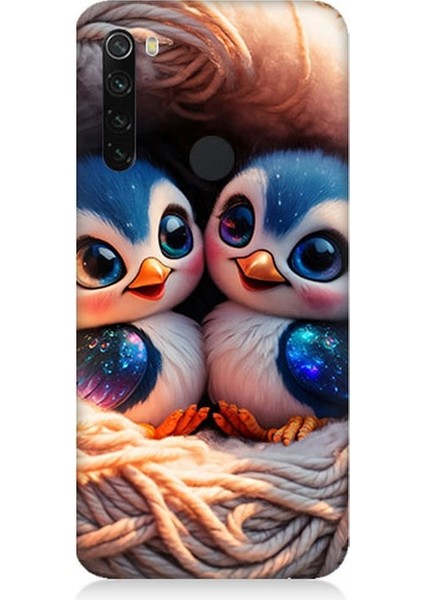 Xiaomi Redmi Note 8 Uyumlu Yuvalarında Sevimli Penguenler Desenli Silikon Kılıf
