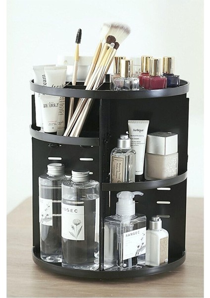 Dönebilen ve Şık Makyaj Organizeri, Siyah Renk, Geniş Iç Hacim, Kullanışlı Tasarım fiyatları