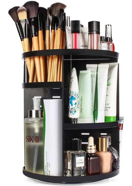 Dönebilen ve Şık Makyaj Organizeri, Siyah Renk, Geniş Iç Hacim, Kullanışlı Tasarım modelleri