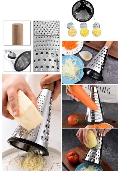 1li Çelik Rende 3 Başlı Sarımsak Patates Sebze Doğrayıcı Rende Silikon Tabanlı fiyatları