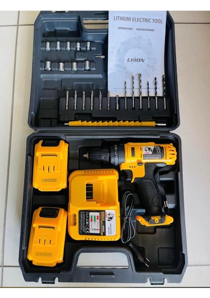 21V Çift Bataryalı Hızlı Şarjlı Tam Set Matkap