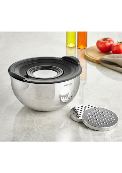 5 Parça Rendeli Karıştırma ve Saklama Kabı-Solingen Çelik