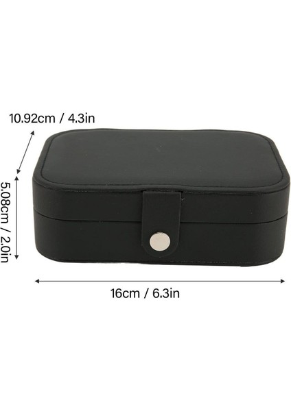 Dikdörtgen Takı Kutusu 3 Bölmeli, Siyah, Seyahat ve Günlük Kullanım Için Organizer fırsatları