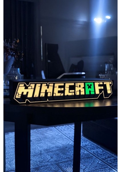 Renkli Minecraft Tasarımlı Dekoratif Gece Lambası, Oyun Temalı Şık ve Eğlenceli Aydınlatma