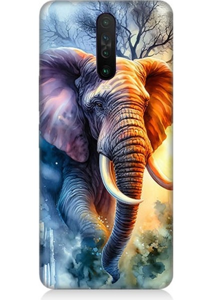 Xiaomi Redmi K30 Uyumlu Ateşte Yürüyen Fil Desenli Silikon Kılıf