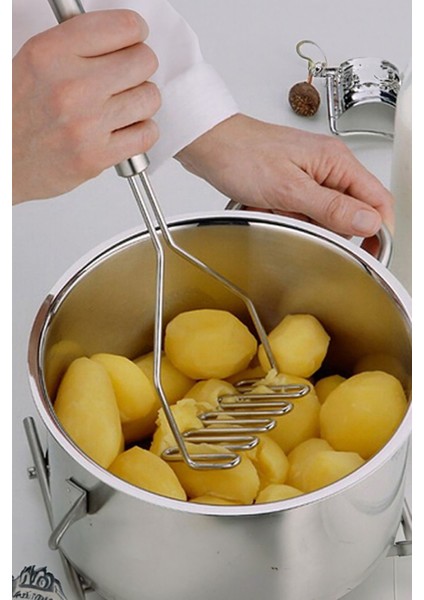 Profesyonel Lüks Patates Ezeceği Paslamnaz Çelik Patates Ezici Püre Yapıcı Aparat Dayanıklı Ezecek