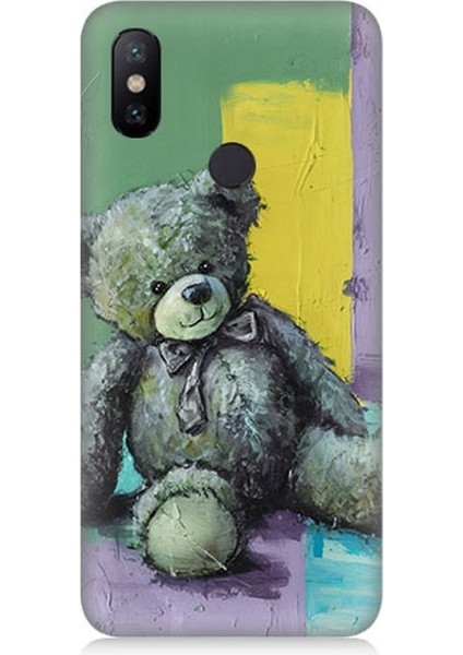 Xiaomi Mi A2 Uyumlu Soyut Renkli Oyuncak Ayı Desenli Silikon Kılıf