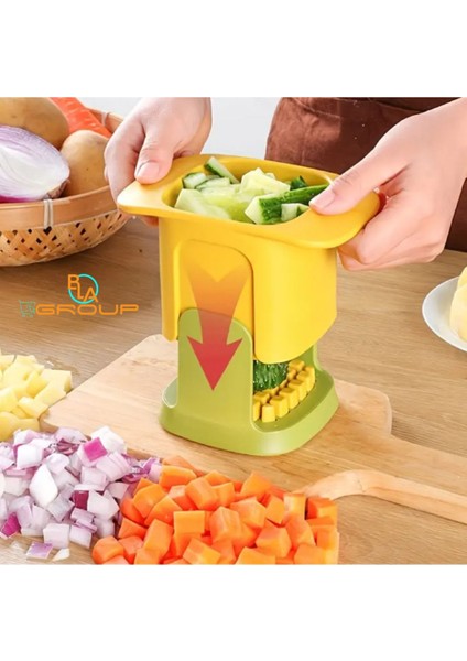 2'si 1 Arada Paslanmaz Çelik Sebze Doğrayıcı & Dilimleyici Kesici Rende Patates, Soğan, Havuç