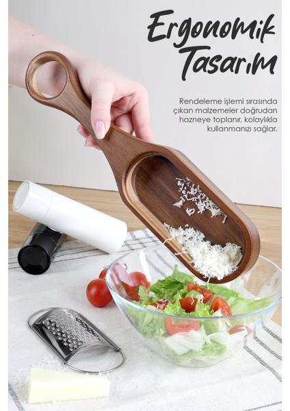 Akasya Saplı Hazneli Rende - Peynir Limon Zencefil Sarımsak Rendesi El Rendesi fiyatları