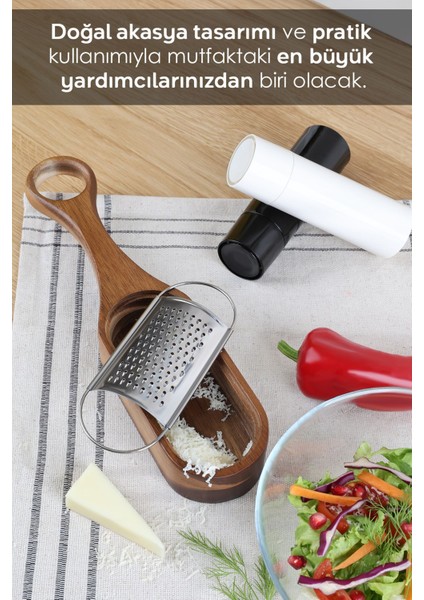 Akasya Saplı Hazneli Rende - Peynir Limon Zencefil Sarımsak Rendesi El Rendesi modelleri