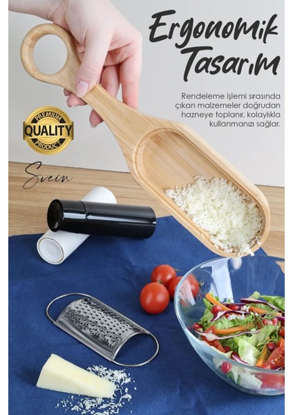 Doğal Ahşap Bambu Saplı Hazneli Rende Peynir Limon Zencefil Sarımsak El Rendesi Asma Sap fiyatları