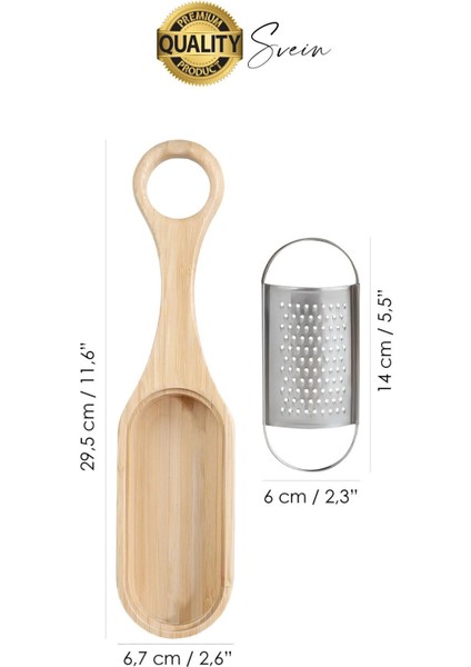 Doğal Ahşap Bambu Saplı Hazneli Rende Peynir Limon Zencefil Sarımsak El Rendesi Asma Sap