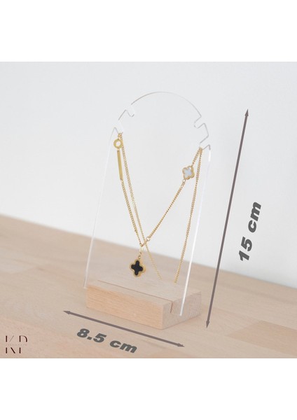 Beyaz Pleksi Oval Takı Askısı 3'lü Set, Akrilik ve Ahşap Stantli Organizer indirimleri