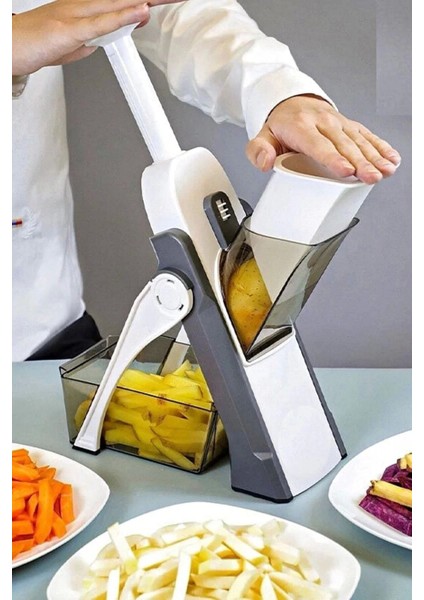 Multifonksiyonlu Yaylı Basmalı Sebze Patates Doğrayıcı Dilimleyici Hazneli Rende modelleri