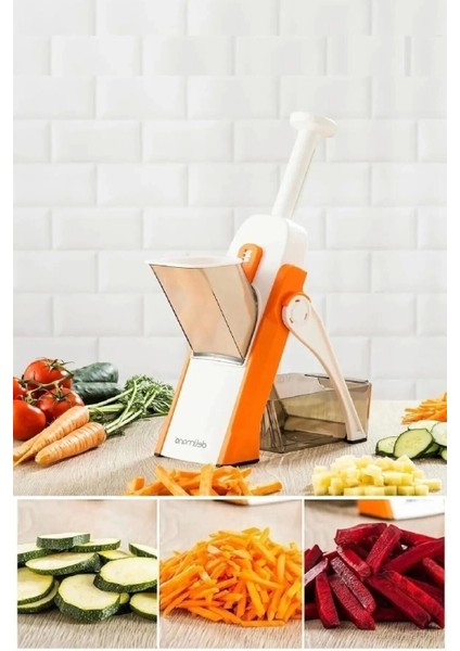 Multifonksiyonlu Yaylı Basmalı Sebze Patates Doğrayıcı Dilimleyici Hazneli Rende indirimleri