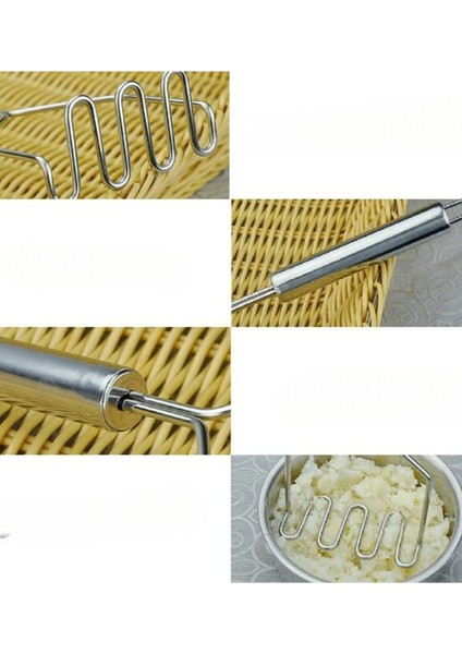 Lüks Paslanmaz Metal Patates Ezici Püre Yapıcı Zikzag Tasarımlı Patatesi Ezici Aparatı modelleri