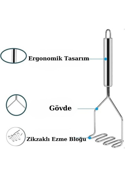 Lüks Paslanmaz Metal Patates Ezici Püre Yapıcı Zikzag Tasarımlı Patatesi Ezici Aparatı fırsatları
