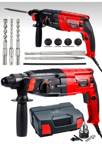 4200W Çelik Şanzuman Bakır Sargılı Kırıcı Delici Matkap Uç Takımı 5 Adet