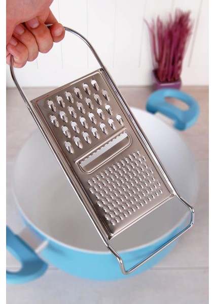 Paslanmaz Çelik El Rendesi Tencere Kenarına Dayanaklı