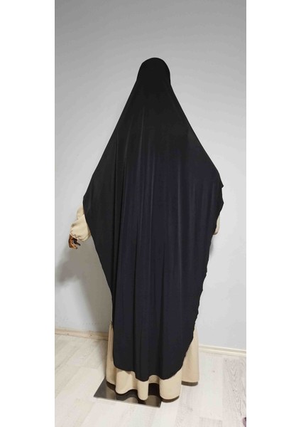 Tam Boy Sandy Sufle Khimar Hijab Eşarp Siyah modelleri