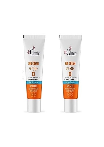 Dr. Clinic Güneş Koruyucu Krem Karşıtı SPF 50 2'li Set (50 ml - 50 ml)