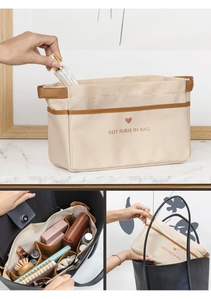 Bej Tote Çanta Içi Düzenleyici, Pratik ve Şık Organizer fiyatları